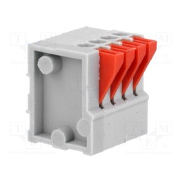 10 pcs : AC141R-04P-2.54-GRAY - PCB terminal block, angled 90°, 2.54mm, ways: 4, on PCBs, 0.5mm2