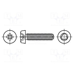500 pcs : 1473573 - Screw, for metal, 4x10, Head: cheese head, Pozidriv, PZ2, zinc