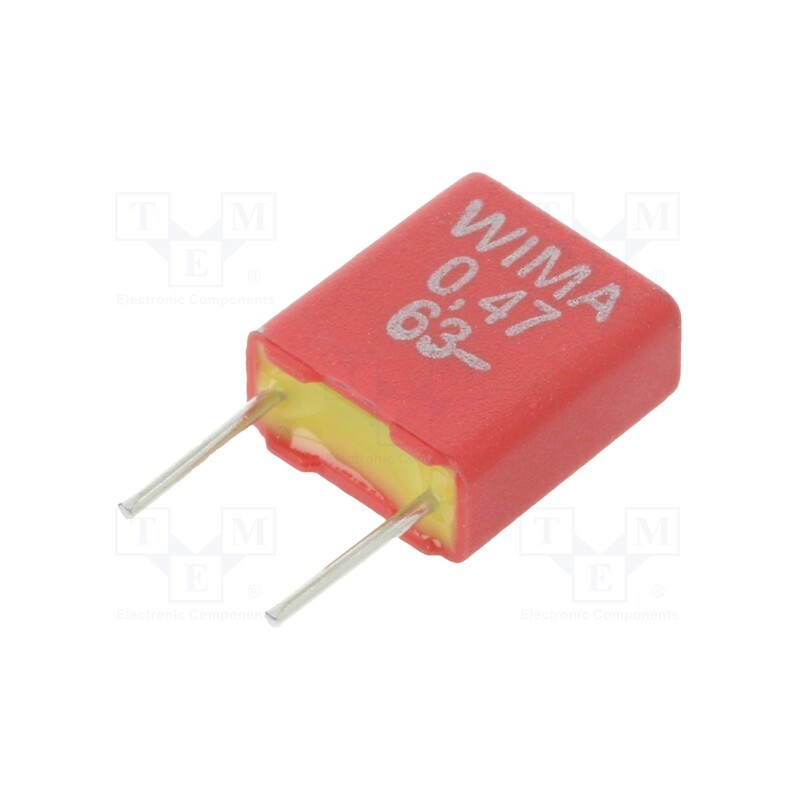 10 pcs : MKS2C034701C00KSSD - Capacitor: polyester, 470nF, 40VAC, 63VDC, 5mm, ±10%, 7.2x3.5x8.5mm