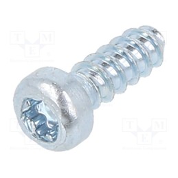 500 pcs : 3304812 - Screw, for plastic, 3x8, Head: cheese head, Torx® PLUS, 10IP, steel