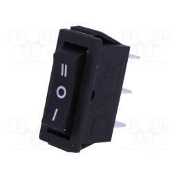 10 pcs : RS1033C0BK - ROCKER, SP3T, Pos: 3, ON-OFF-ON, 15A/250VAC, black, none, 35mΩ