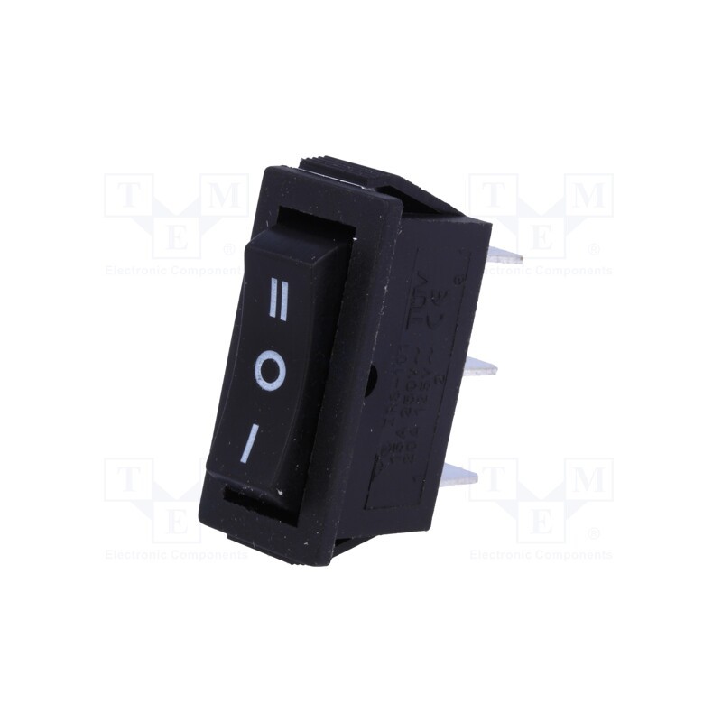 10 pcs : RS1033C0BK - ROCKER, SP3T, Pos: 3, ON-OFF-ON, 15A/250VAC, black, none, 35mΩ