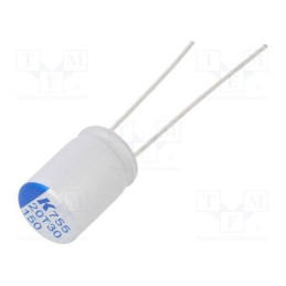 10 pcs : A755KS157M1DAAE020 - Capacitor: polymer, low ESR, 150uF, 20VDC, ESR: 20mΩ, A755, THT, ±20%
