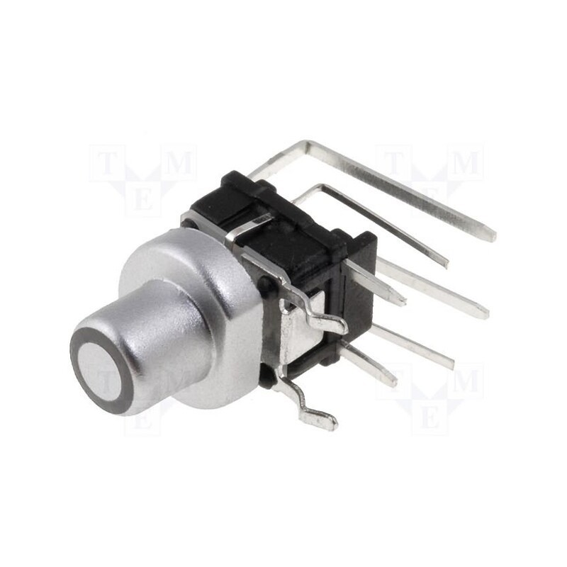 10 pcs : PB6156RSL-3-102 - Switch: keypad, Pos: 2, SPST-NO, 0.05A/12VDC, silver, LED, green, THT