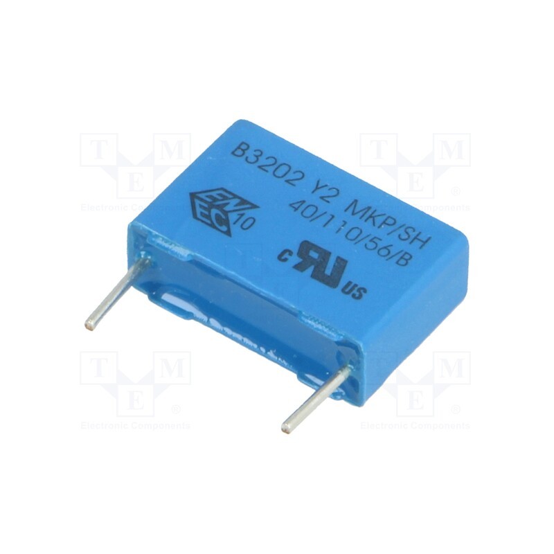 10 pcs : B32022A3223M - Capacitor: polypropylene, 22nF, 6x12x18mm, THT, ±20%, 15mm, 300VAC