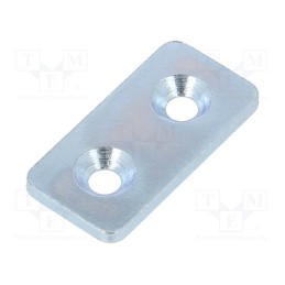 10 pcs : GN 967-20-40-F-1-ZB - Flat bar, for profiles, W: 20mm, L: 40mm, steel, Size: 20mm, steel