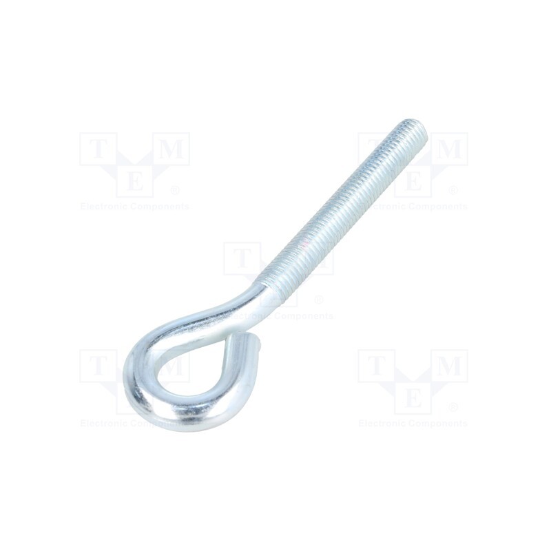 10 pcs : HO10120 - Hook, ring, steel, zinc, Thread len: 72mm, Overall len: 120mm