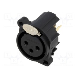 10 pcs : AC3FAV-AU-PRE - Socket, XLR, female, PIN: 3, straight, with push button, screw, THT