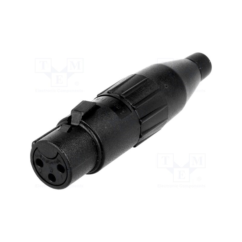 10 pcs : AC3FCP - Plug, XLR, female, PIN: 3, straight, for cable, soldering, tinned