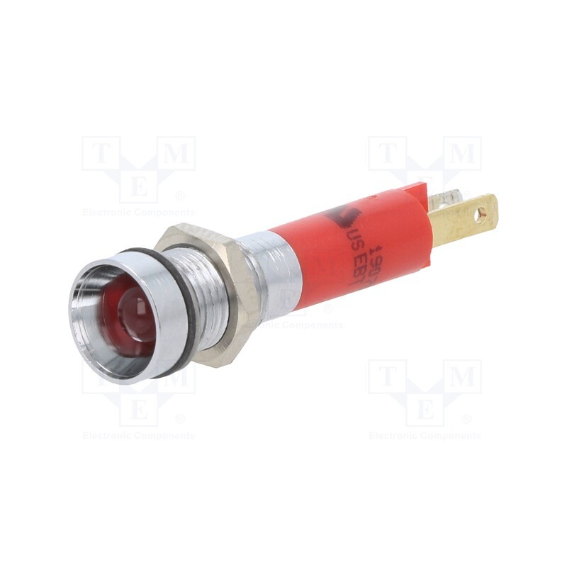 10 pcs : 19070353 - Indicator: LED, recessed, red, 24VDC, Ø8mm, connectors 2,8x0,8mm