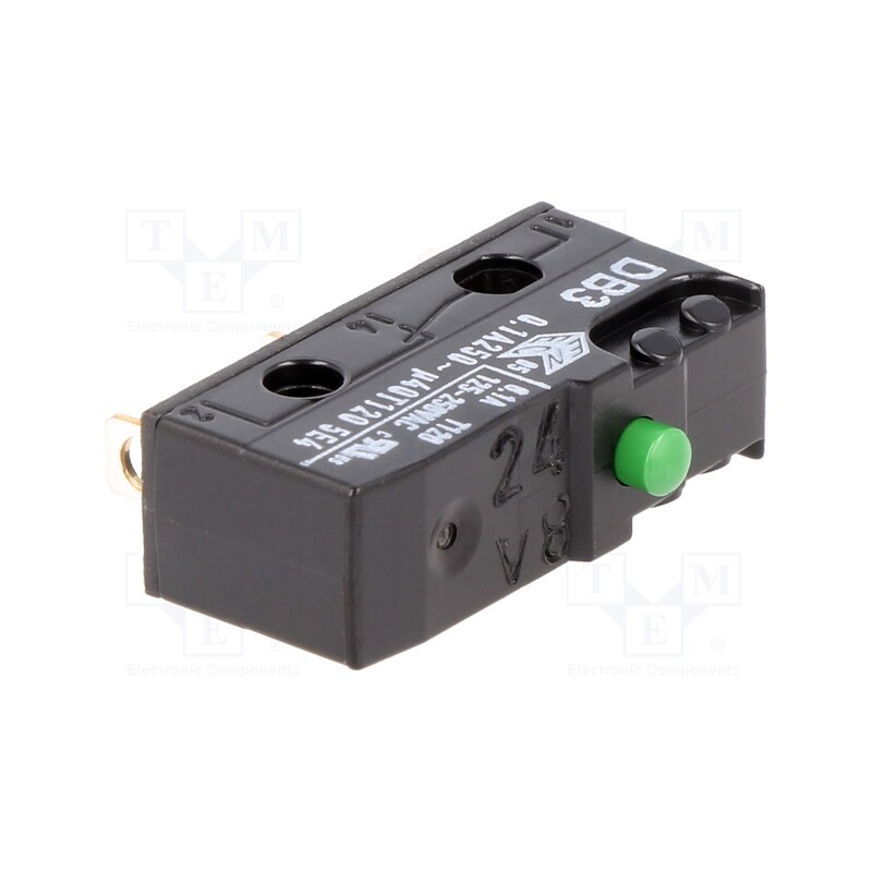 10 pcs : DB3C-A1AA - Microswitch SNAP ACTION, 0.1A/250VAC, 0.1A/80VDC, without lever