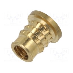 100 pcs : 071M3 - Threaded insert, brass, M3, BN 37901, L: 5.2mm, MULTISERT®