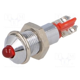 10 pcs : SMQD06002 - Indicator: LED, prominent, red, 12÷14VDC, Ø6.2mm, IP40, metal