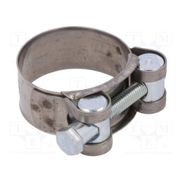 10 pcs : S2036 - T-bolt clamp, W: 20mm, Clamping: 36÷39mm, chrome steel AISI 430, S
