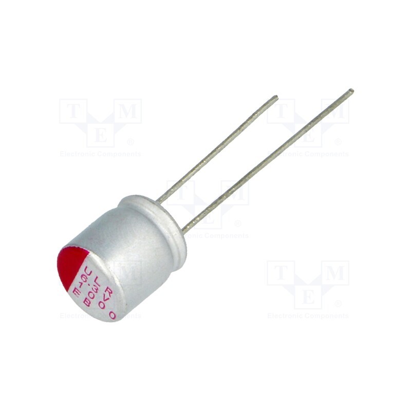20 pcs : ULR108M0JF08RRX0CR - Capacitor: polymer, low ESR, 1000uF, 6.3VDC, ESR: 7mΩ, THT, ±20%