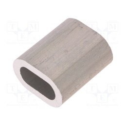 10 pcs : ZLA12 - Ferrule, aluminium, for rope, Ørope: 12mm, L: 42mm