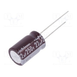 10 pcs : UCA2E220MHD1TO - Capacitor: electrolytic, THT, 22uF, 250VDC, Ø12.5x20mm, Pitch: 5mm