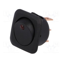 10 pcs : R13-203L-01-BBR-L-1 - ROCKER, SPST, Pos: 2, ON-OFF, 10A/12VDC, black, LED, 12VDC, 50mΩ