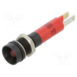 10 pcs : 19091350 - Indicator: LED, recessed, red, 24VDC, 24VAC, Ø8mm, metal,plastic