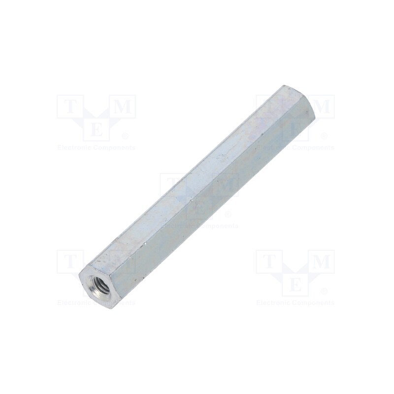 50 pcs : 125X40 - Screwed spacer sleeve, 40mm, Int.thread: M3, hexagonal, steel