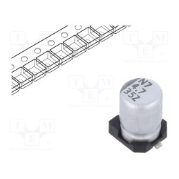 50 pcs : ZSC00AB4R71VARL - Capacitor: electrolytic, low ESR, SMD, 4.7uF, 35VDC, Ø4x5.7mm, ±20%