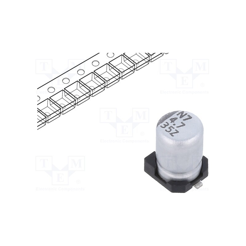 50 pcs : ZSC00AB4R71VARL - Capacitor: electrolytic, low ESR, SMD, 4.7uF, 35VDC, Ø4x5.7mm, ±20%