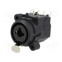 10 pcs : ACJC6HBULK - Socket, Jack 6,3mm + XLR, female, angled 90°, with push button