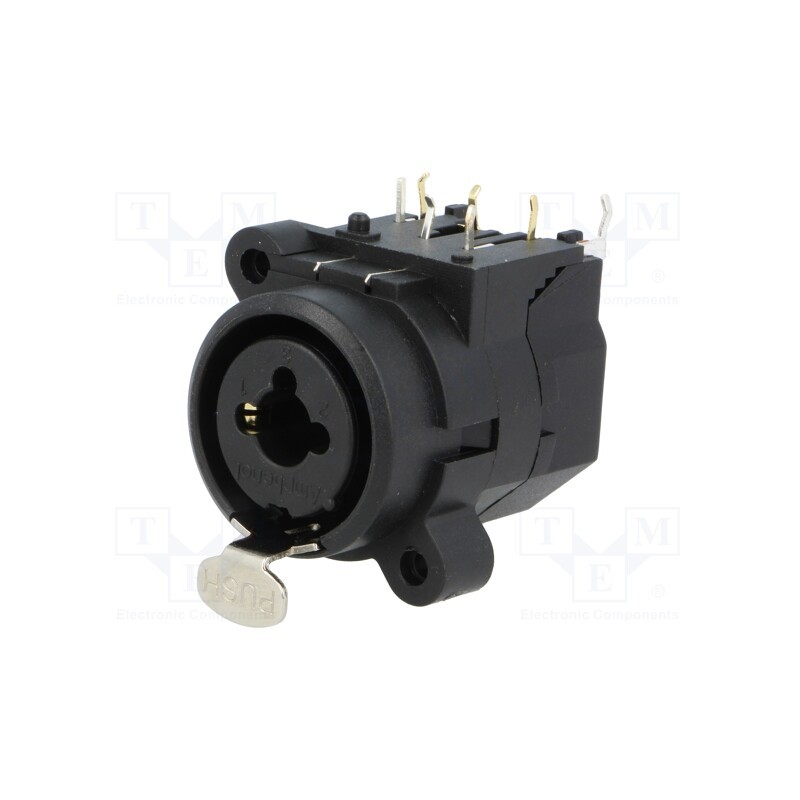 10 pcs : ACJC6HBULK - Socket, Jack 6,3mm + XLR, female, angled 90°, with push button