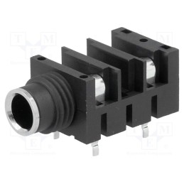 10 pcs : ACJM-HHDR - Socket, Jack 6,3mm, female, without nut,mono,with double switch