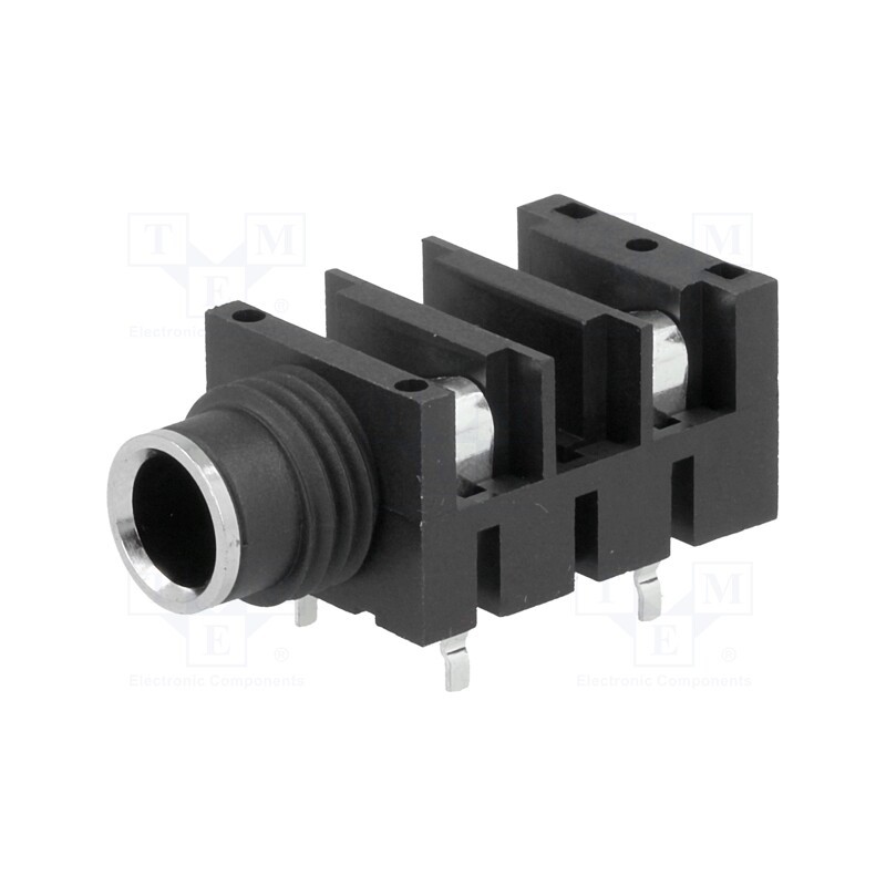 10 pcs : ACJM-HHDR - Socket, Jack 6,3mm, female, without nut,mono,with double switch