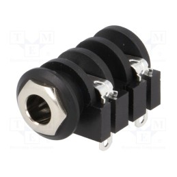 10 pcs : ACJM-IHS - Socket, Jack 6,3mm, female, mono,with double switch, ways: 2