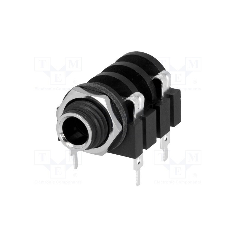 10 pcs : ACJM-MC - Socket, Jack 6,3mm, female, mono,with double switch, ways: 2