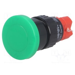 10 pcs : LAS1M-11Z/G/24V - Switch: push-button, Pos: 2, SPDT, 3A/250VAC, 2A/24VDC, ON-ON, IP40