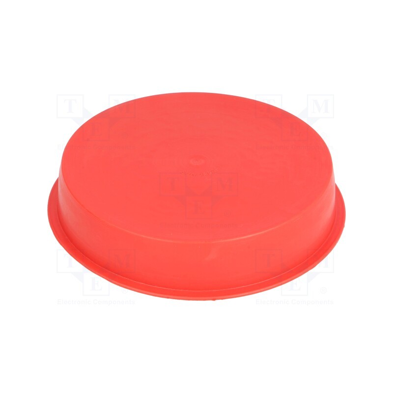 50 pcs : 15400 -AS - Plugs, Body: red, Out.diam: 128mm, H: 25mm, Mat: LDPE, push-in, round