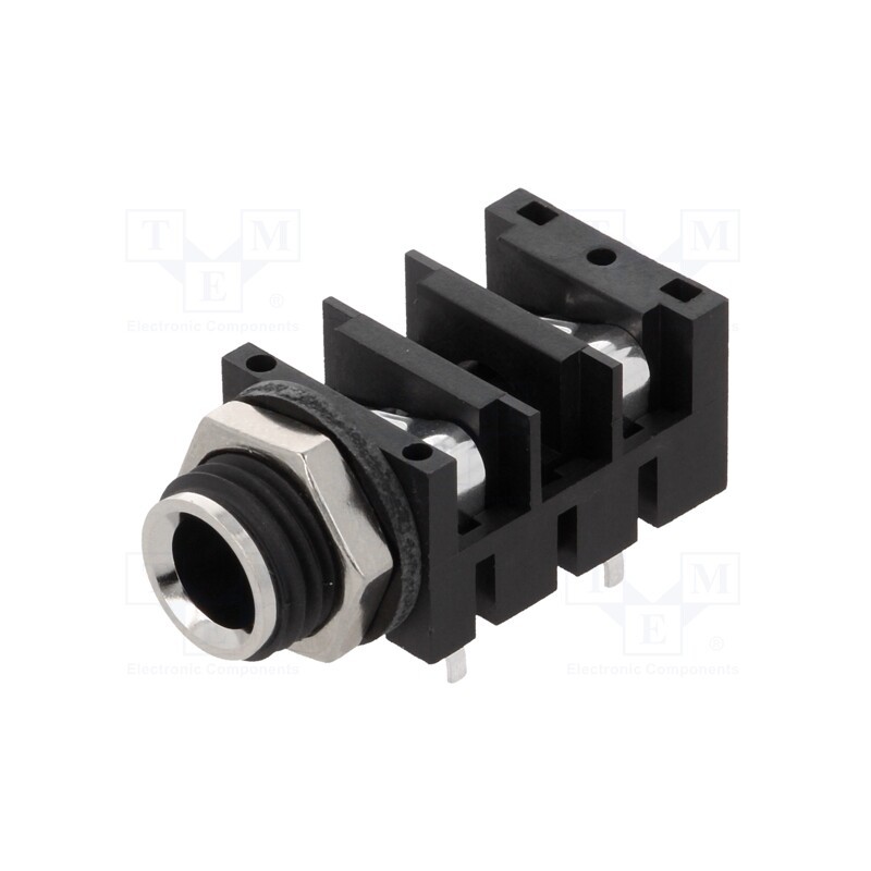 10 pcs : ACJM-MHDR - Socket, Jack 6,3mm, female, mono,with double switch, ways: 2, THT