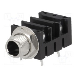 10 pcs : ACJM-MHDRM - Socket, Jack 6,3mm, female, mono,with double switch, ways: 2, THT