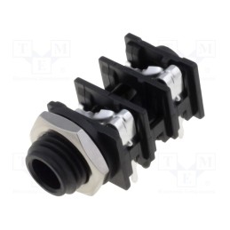 10 pcs : ACJM-MHOP - Socket, Jack 6,3mm, female, mono,with double switch, ways: 2, THT