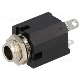 10 pcs : ACJM-MVS-2 - Socket, Jack 6,3mm, female, mono, ways: 2, straight, soldering