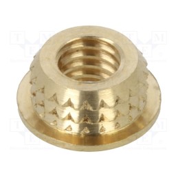 100 pcs : 0006M4 - Threaded insert, brass, M4, BN 37905, L: 3mm, Features: for plastic