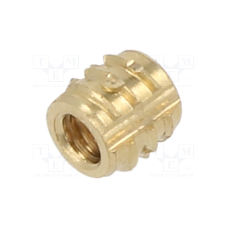 100 pcs : 145M2.5 - Threaded insert, brass, M2,5, BN 37915, L: 4mm, TRISERT®