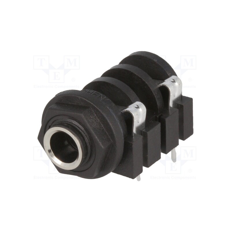 10 pcs : ACJM-PH - Socket, Jack 6,3mm, female, mono, ways: 2, angled 90°, THT, tinned