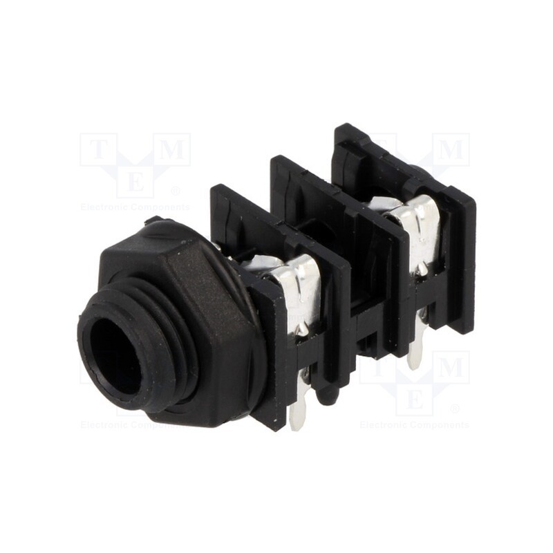 10 pcs : ACJM-PHOP - Socket, Jack 6,3mm, female, mono,with double switch, ways: 2, THT