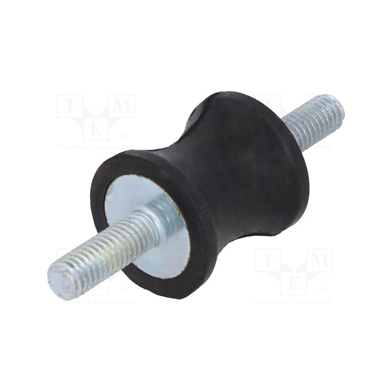 10 pcs : DVC.1-21-16-22-M6-18-55 - Vibration damper, M6, Ø: 21mm, rubber, L: 22mm, Thread len: 18mm
