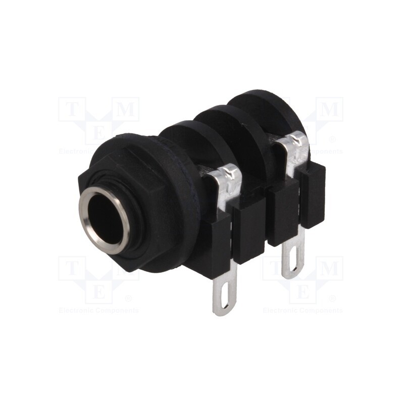 10 pcs : ACJM-PHS - Socket, Jack 6,3mm, female, mono, ways: 2, angled 90°, soldering