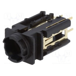 10 pcs : ACJM-PVB-2S - Socket, Jack 6,3mm, female, mono,with hex nut, ways: 2, straight