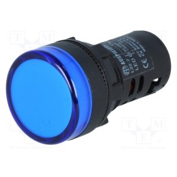 10 pcs : L22 220VAC BL - Control lamp, 22mm, L22, -20÷60°C, Illumin: LED, 230V, Ø22.5mm, IP65