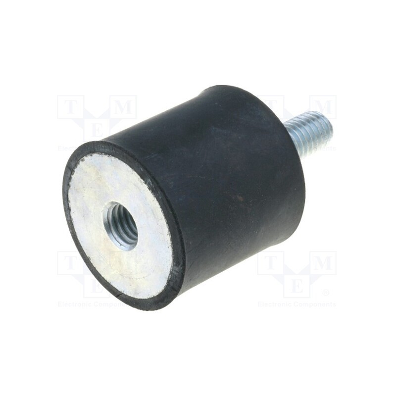 10 pcs : DVA.2-30-30-M8-20-55 - Vibration damper, M8, Ø: 30mm, rubber, L: 30mm, Thread len: 20mm