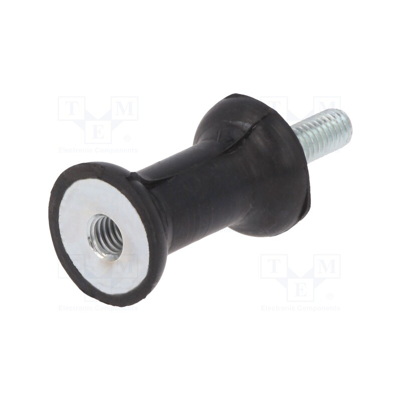 10 pcs : DVC.2-20-12-30-M6-18-70 - Vibration damper, M6, Ø: 20mm, rubber, L: 30mm, Thread len: 18mm
