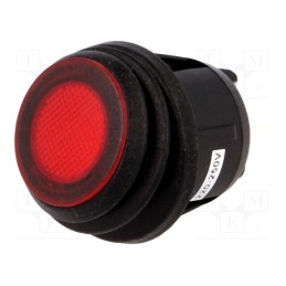 10 pcs : R13-244B8-02-BBR - ROCKER, DPST, Pos: 2, ON-OFF, 20A/12VDC, red, IP65, LED, 50mΩ, UL94V-2