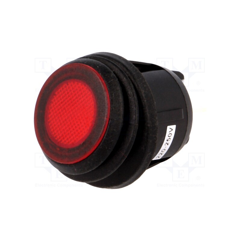 10 pcs : R13-244B8-02-BBR - ROCKER, DPST, Pos: 2, ON-OFF, 20A/12VDC, red, IP65, LED, 50mΩ, UL94V-2